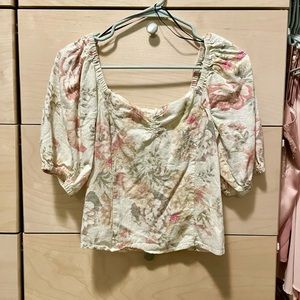 Neutral Floral Top